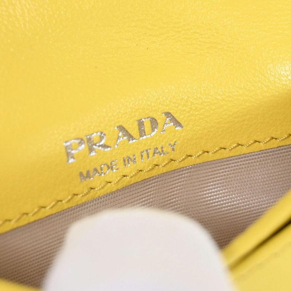 Prada Card Case Coin Purse Fold Wallet Logo Grace Triangle Compact Leather - Picture 11 of 13